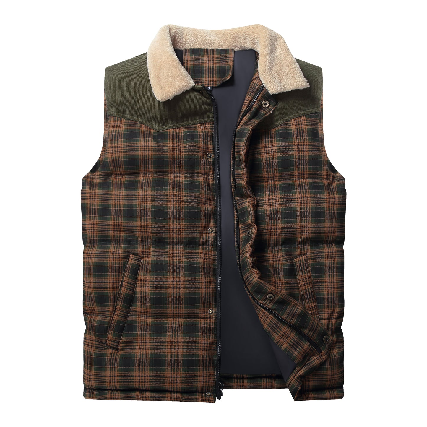 Collared Plaid Vest