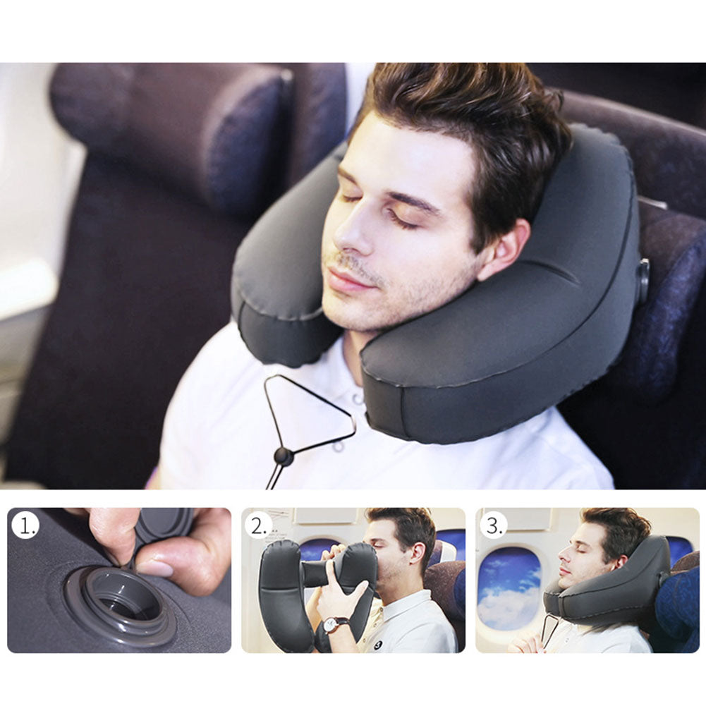 Lightweight Inflatable Hooded Travel Pillow