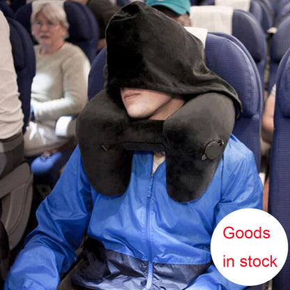 Lightweight Inflatable Hooded Travel Pillow